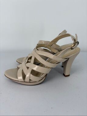 🫒 Naturalizer Women's Patent  Strappy Slingback Heels - Cream